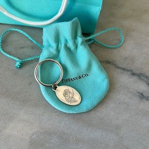 Tiffany oval keychain with engraved lobster